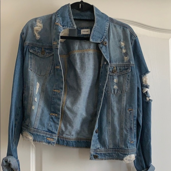 Distressed denim jacket - Picture 1 of 3